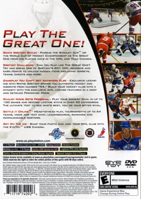 Gretzky NHL 2005 box cover back